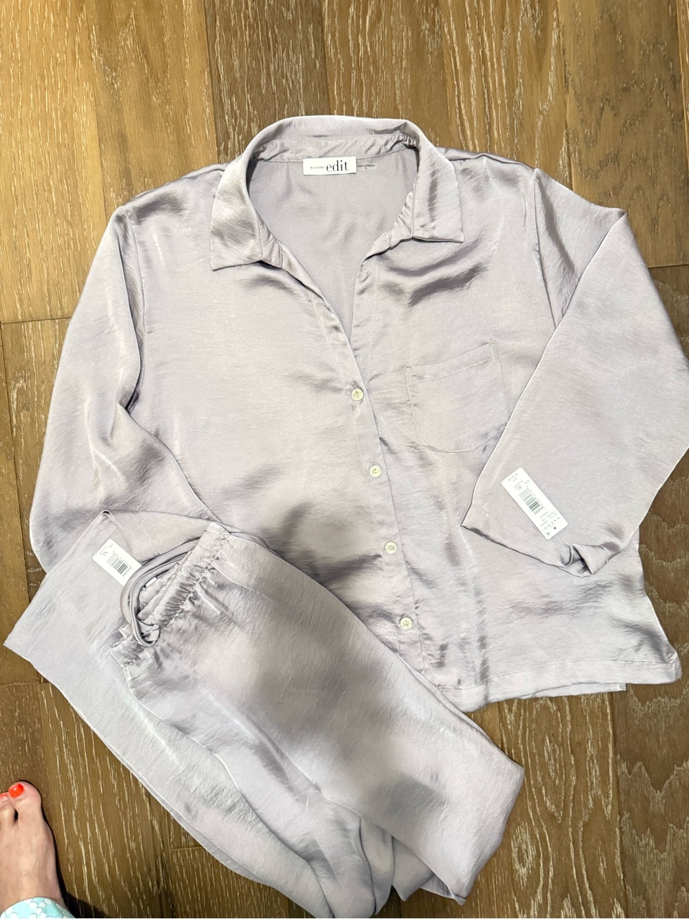 Natori Edit Pajama Set - Women's Long Button-Down Top & Drawstring Pants